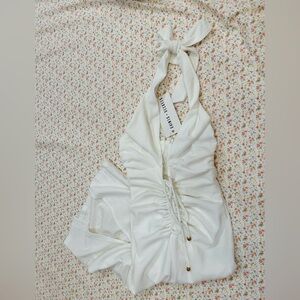 White Halter Summer Dress